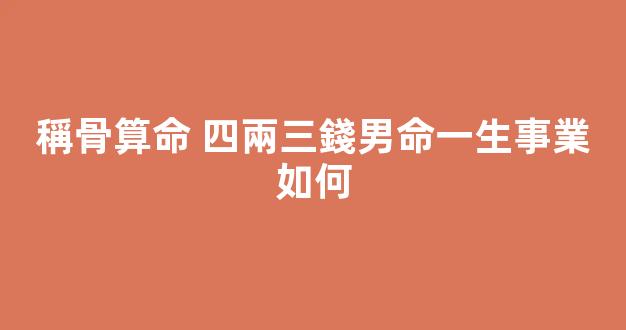 稱骨算命 四兩三錢男命一生事業如何